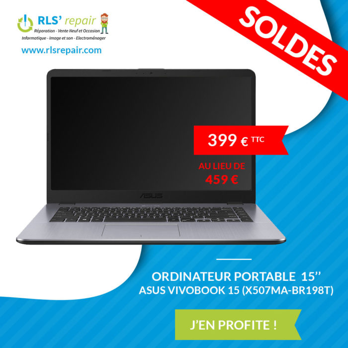 Ordinateur portable ASUS Vivobook 15.6″ avec un disque dur SSD de 256 Go