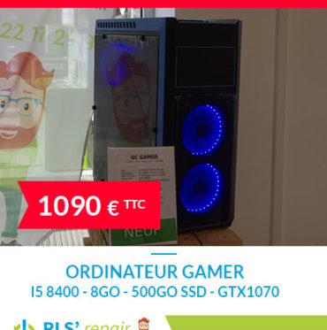 Ordinateur GAMER I5 8400 - 8Go - 500Go SSD - GTX1070