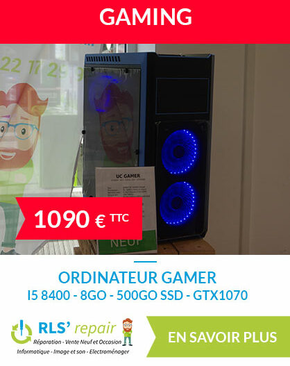 Ordinateur GAMER I5 8400 - 8Go - 500Go SSD - GTX1070